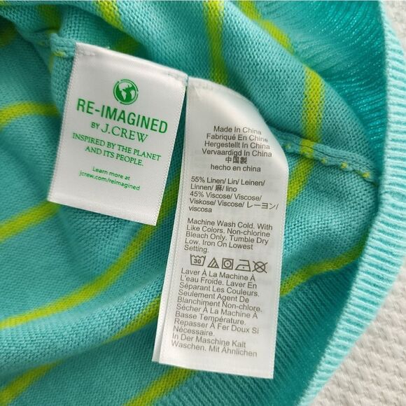 J crew re-imagen linen blend v neck short sleeve blouse - Picture 8 of 8